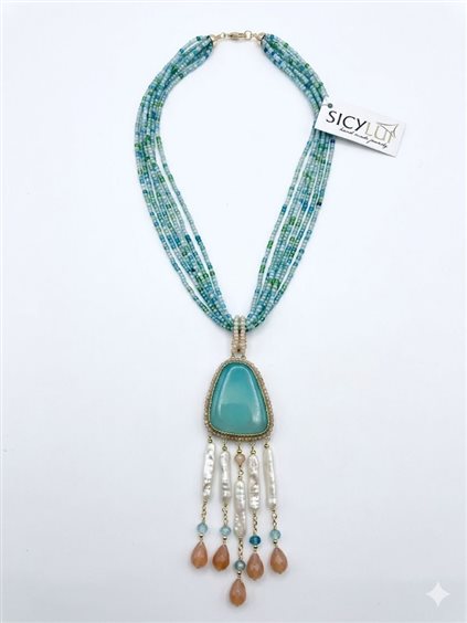 Collana Sicylui Donna in Argento Calcedonio 1539CO - 1539CO